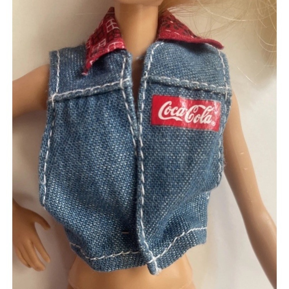 Vintage Coca Cola Picnic Barbie Special Edition 1997 Denim Vest